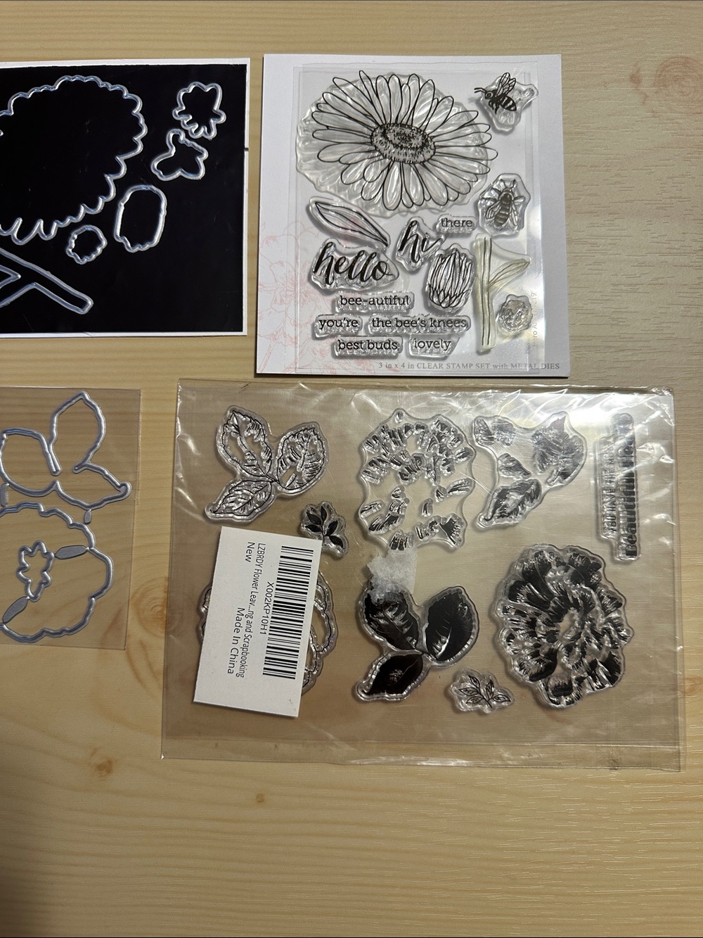 Clear Floral Stamp Set for Cardmaking And Accent Dies
